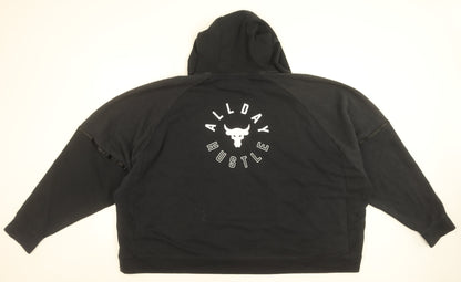 Under Armour Men’s Black Medium Pullover Hoodie Loose Fit Project Rock Gym Wear