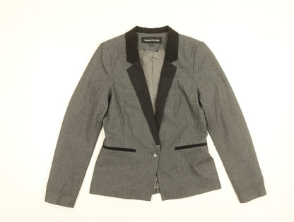 Warehouse Women Grey Single-Breasted Suit Jacket UK 12 Classic Fit