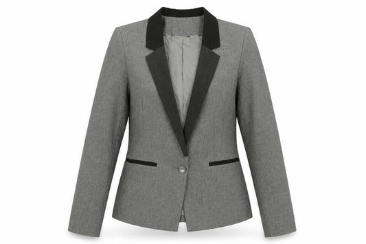 Warehouse Women Grey Single-Breasted Suit Jacket UK 12 Classic Fit