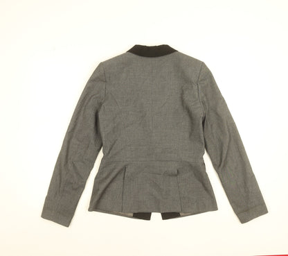 Warehouse Women Grey Single-Breasted Suit Jacket UK 12 Classic Fit