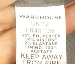 Warehouse Women Grey Single-Breasted Suit Jacket UK 12 Classic Fit