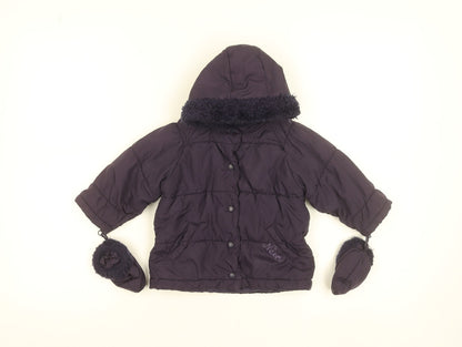 Next Unisex Baby Purple Hooded Puffer Jacket 9-12 Months Winter Coat