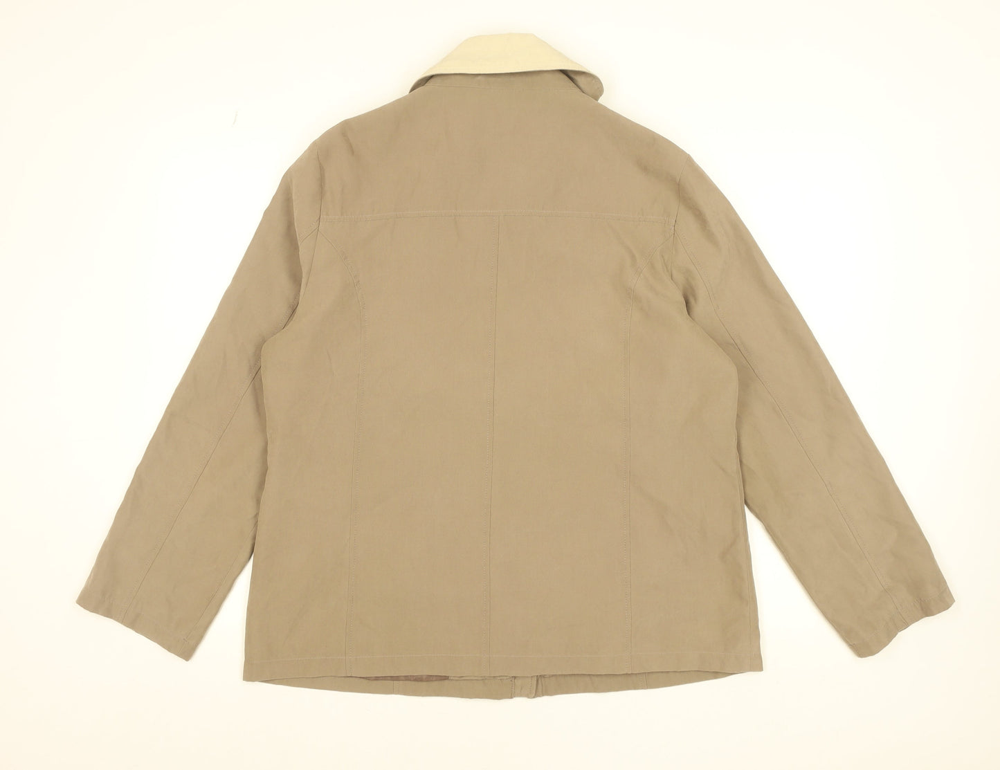 BHS Women Beige Hooded Mid-Length Rain Jacket Size 16