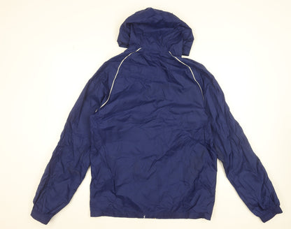 adidas Men's Blue S Windbreaker Hooded Full Zip Lightweight Jacket