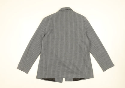 Primark Women Grey Check Blazer Size 16 Classic Business Jacket