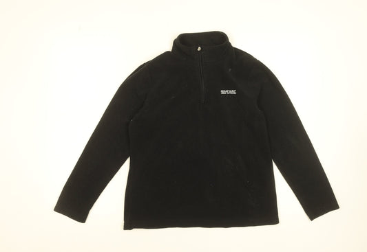 Regatta Black Fleece 1/4 Zip Sweatshirt Women's UK 12 Outdoor Warm Top