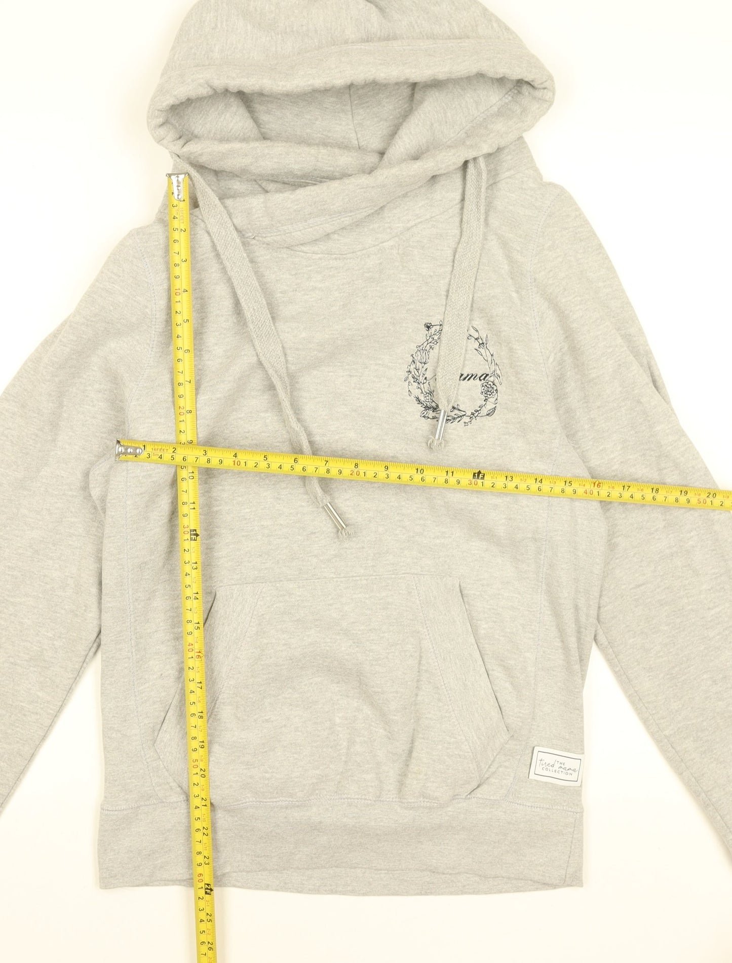 The Tired Mama Collection Womens Grey Pullover Hoodie Size M