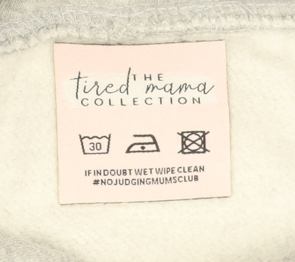 The Tired Mama Collection Womens Grey Pullover Hoodie Size M