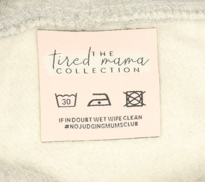 The Tired Mama Collection Womens Grey Pullover Hoodie Size M