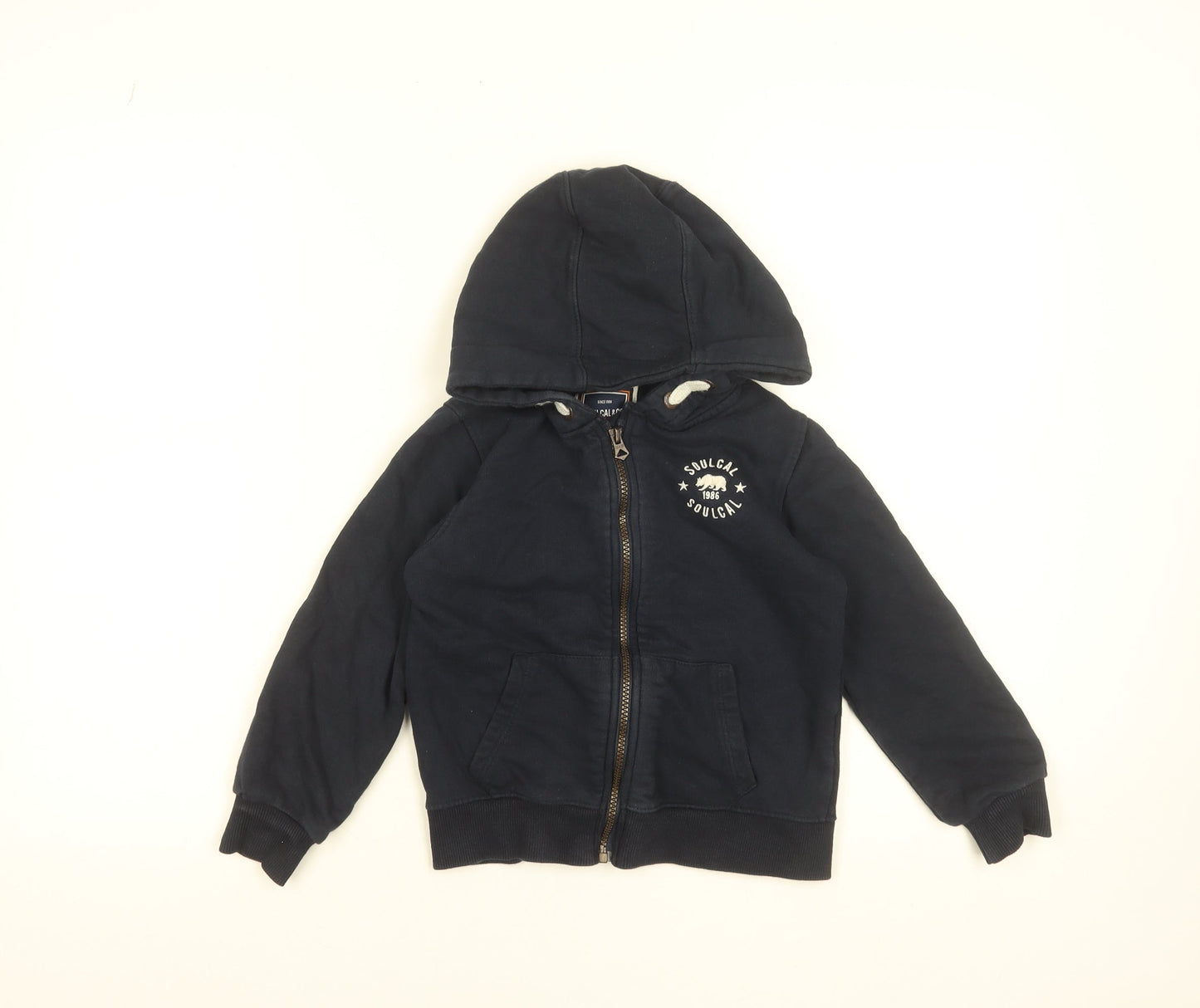 SoulCal Boys Blue Full Zip Fleece Hoodie 7-8 Years Hooded Sweatshirt