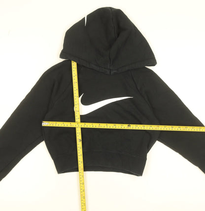 Nike Womens Black XS Cropped Hoodie Cotton Blend Pullover