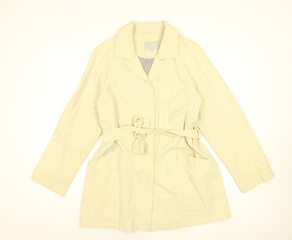 JFW Women’s Beige Belted Trench Coat Size 14 Classic Mid-Length