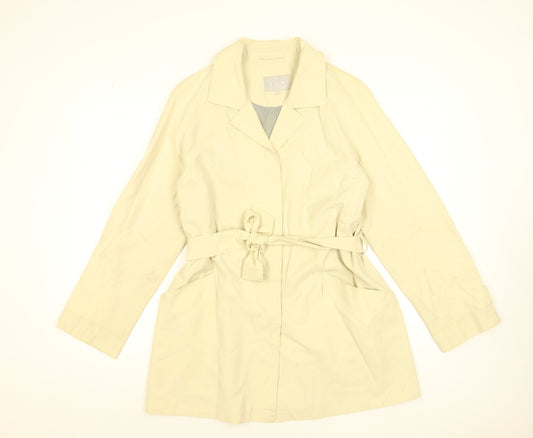 JFW Women’s Beige Belted Trench Coat Size 14 Classic Mid-Length