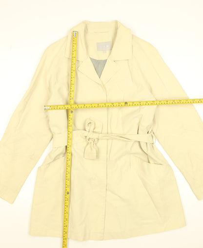 JFW Women’s Beige Belted Trench Coat Size 14 Classic Mid-Length