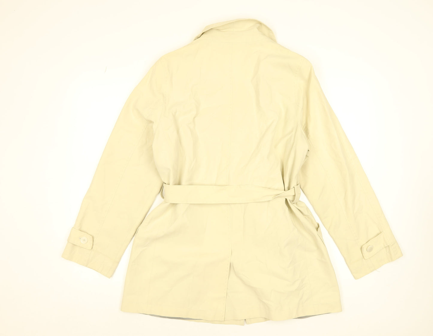 JFW Women’s Beige Belted Trench Coat Size 14 Classic Mid-Length