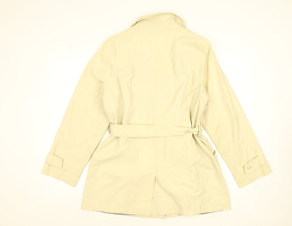 JFW Women’s Beige Belted Trench Coat Size 14 Classic Mid-Length