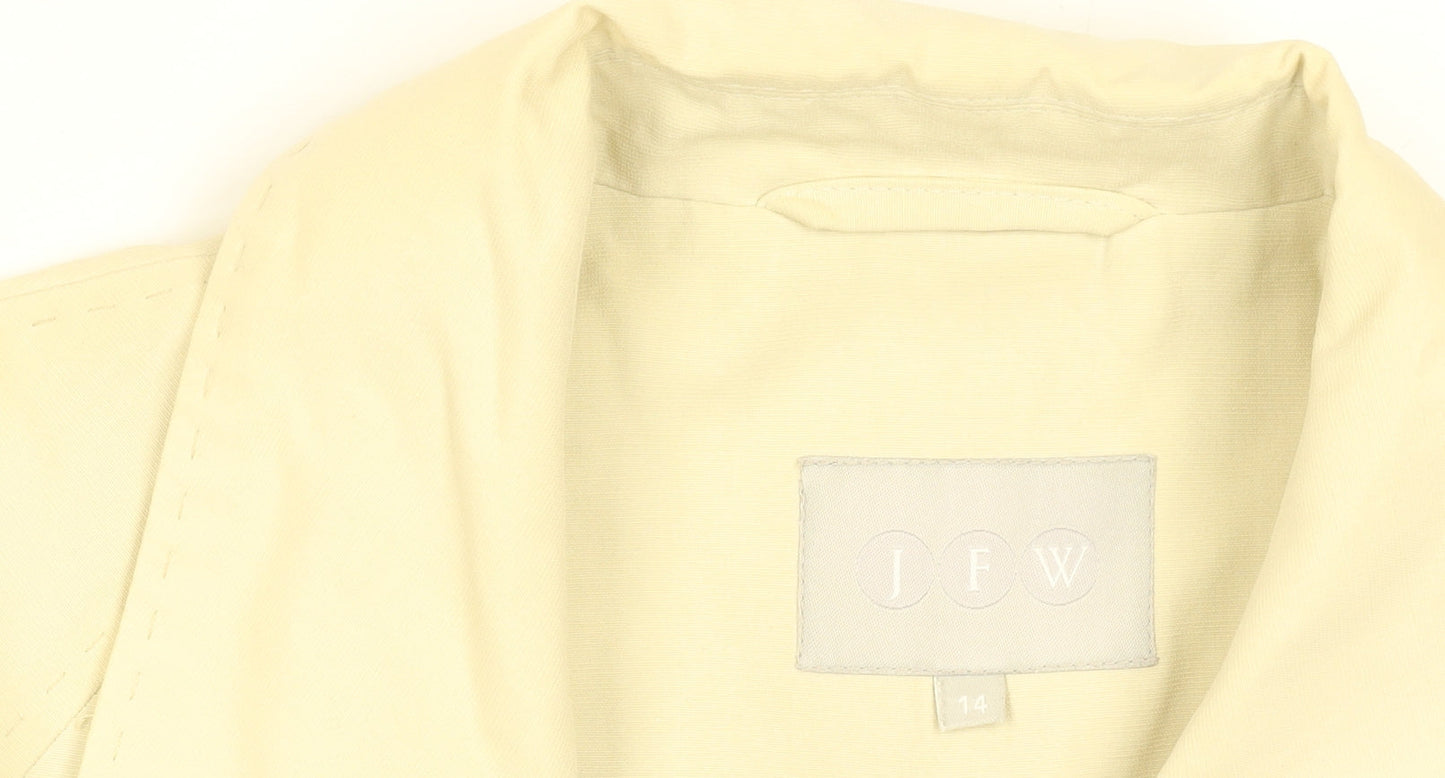 JFW Women’s Beige Belted Trench Coat Size 14 Classic Mid-Length