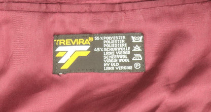 Men's Burgundy Pinstripe Blazer Jacket Size 48 Regular Classic Fit