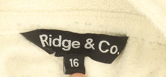 Ridge & Co. Women’s Beige Fleece 1/2 Zip Pullover Sweatshirt Size 16