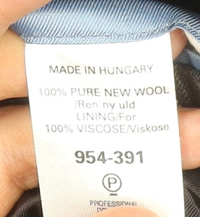 Next Men's Grey Pinstripe Wool Blazer Jacket 40L Regular Fit