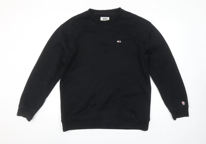 Tommy Jeans Men’s Black Crew Neck Pullover Sweatshirt Size M