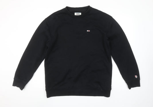 Tommy Jeans Men’s Black Crew Neck Pullover Sweatshirt Size M