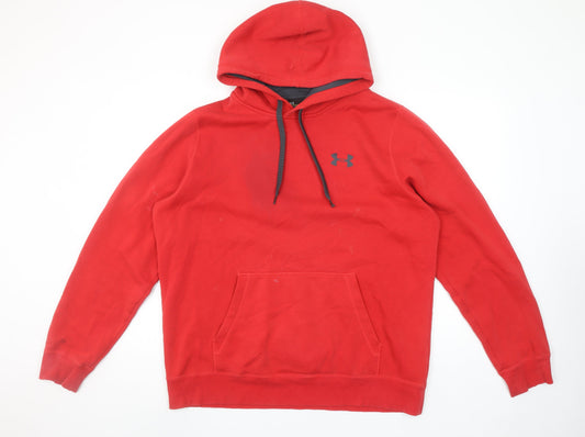 Under Armour Men's Red Pullover Hoodie Size L Sports Fleece