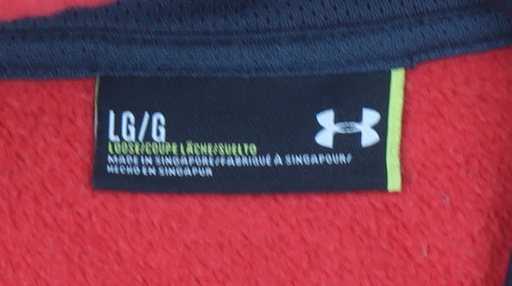 Under Armour Men's Red Pullover Hoodie Size L Sports Fleece