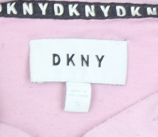 DKNY Women's Pink Colourblock 1/2 Zip Hoodie Size S