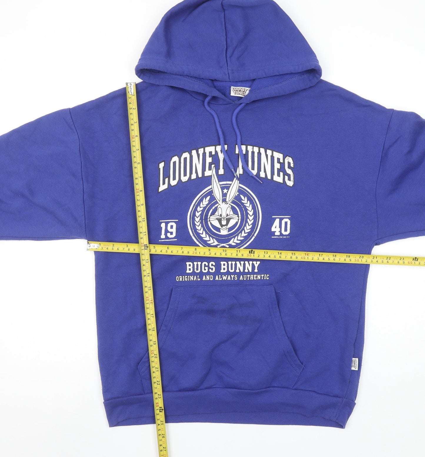 Looney Tunes Women's Blue Bugs Bunny Pullover Hoodie Size M
