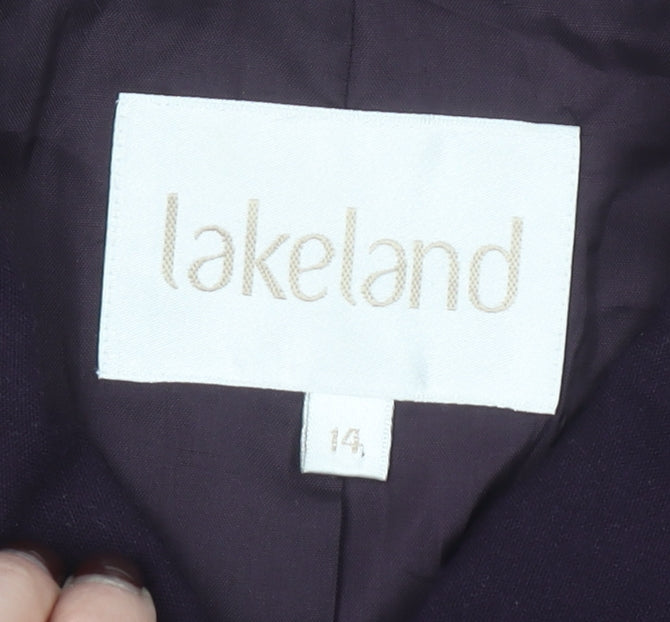 Lakeland Womens Purple Size 14 Tailored Single Breasted Suit Jacket