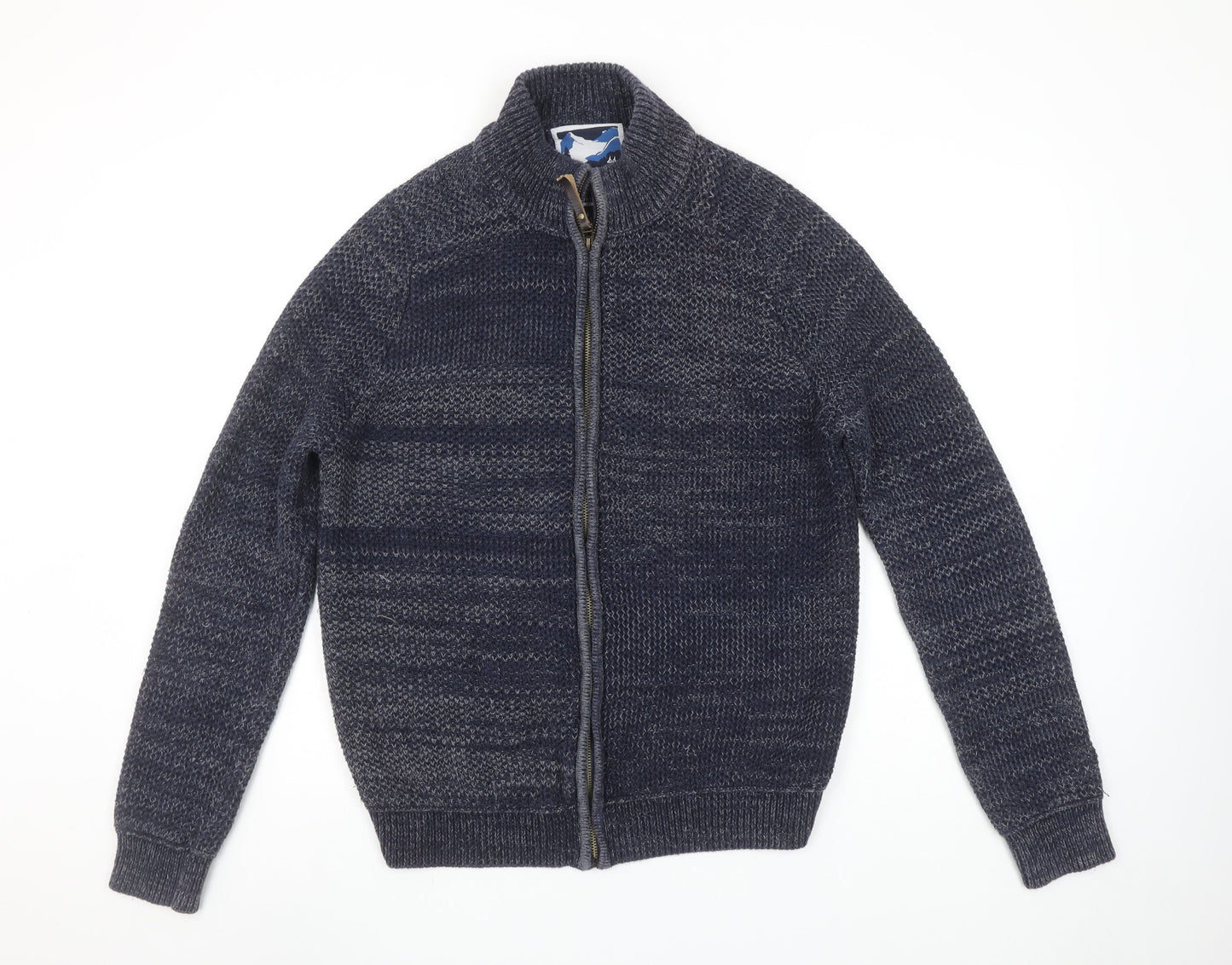 Mantaray Men’s Blue Cotton Full Zip Chunky Knit Jumper Size S