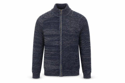 Mantaray Men’s Blue Cotton Full Zip Chunky Knit Jumper Size S