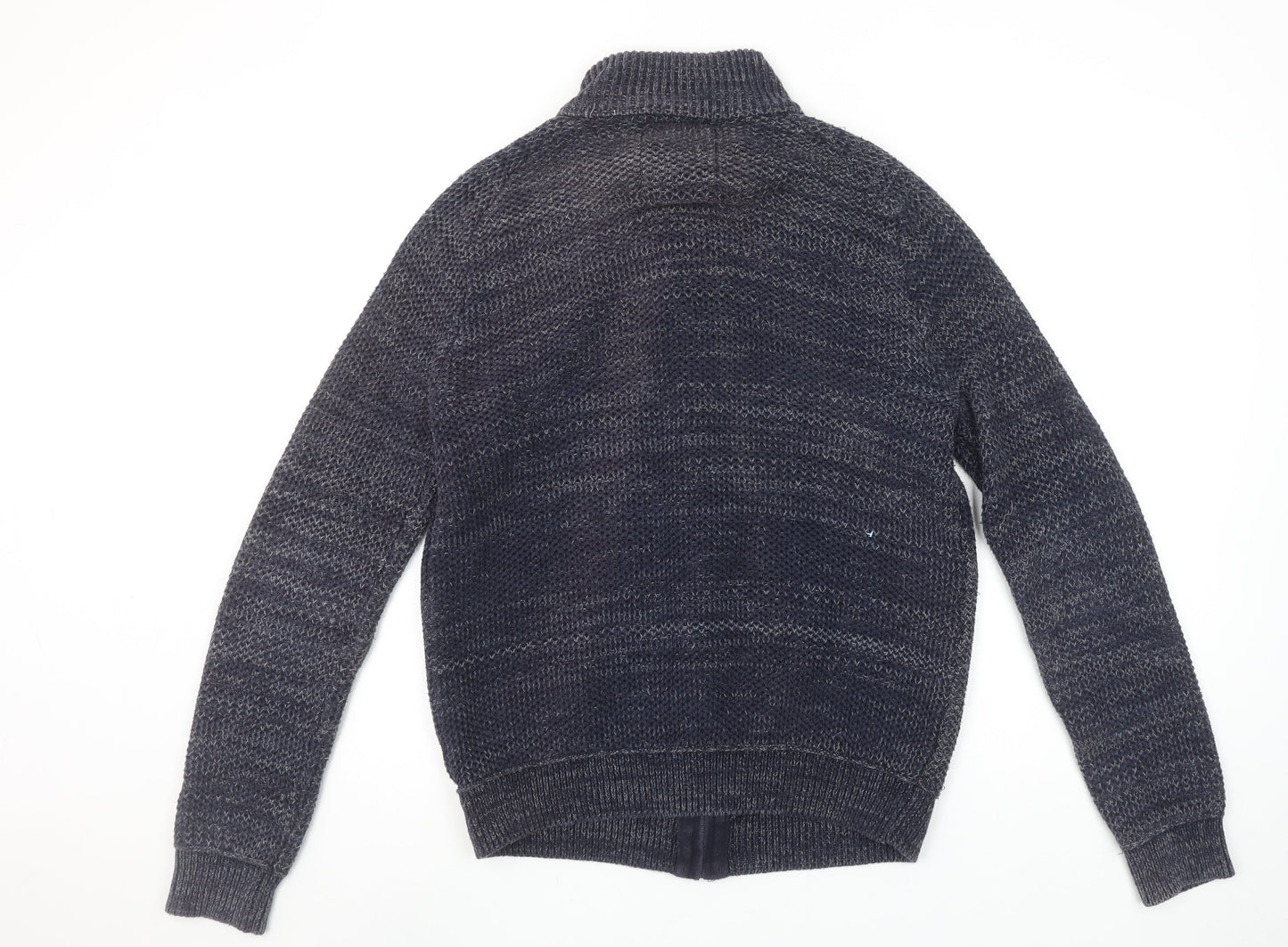 Mantaray Men’s Blue Cotton Full Zip Chunky Knit Jumper Size S