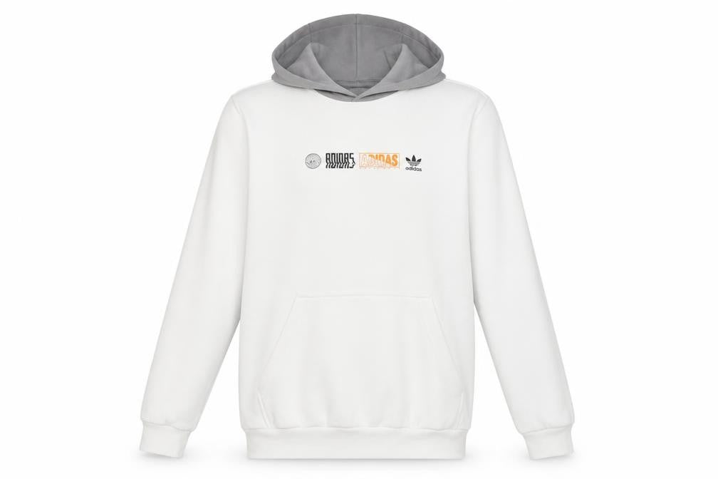 Boys UK Size 13-14 Years adidas White Pullover Hoodie
