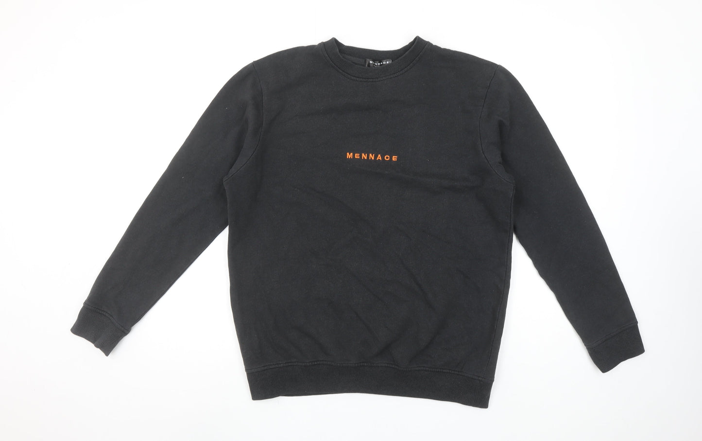 Mennace Men's Black Crew Neck Logo Sweatshirt Size S