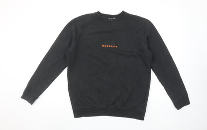 Mennace Men's Black Crew Neck Logo Sweatshirt Size S