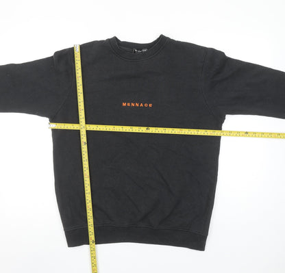 Mennace Men's Black Crew Neck Logo Sweatshirt Size S