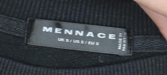 Mennace Men's Black Crew Neck Logo Sweatshirt Size S