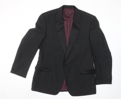 Executex Men's Black 42R Shawl Lapel Single-Breasted Suit Jacket