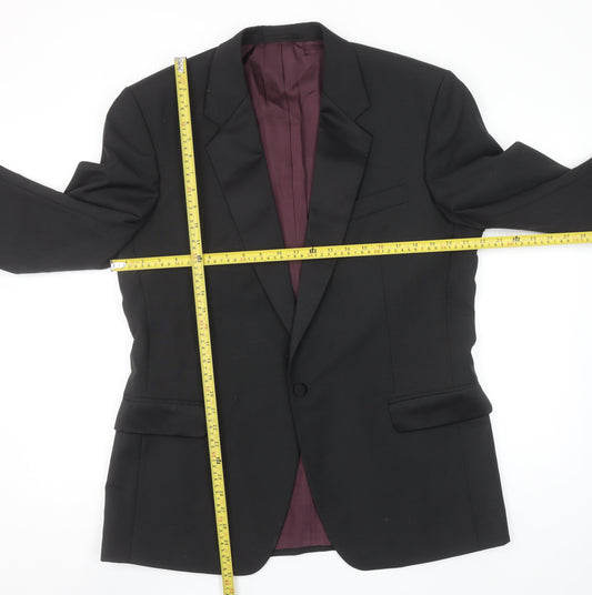 Executex Men's Black 42R Shawl Lapel Single-Breasted Suit Jacket