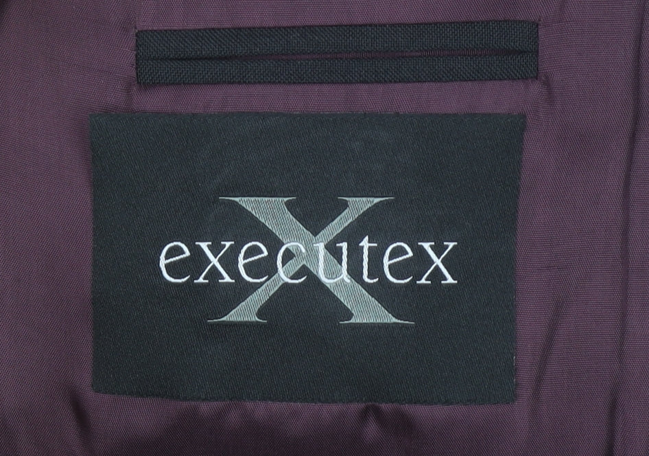 Executex Men's Black 42R Shawl Lapel Single-Breasted Suit Jacket