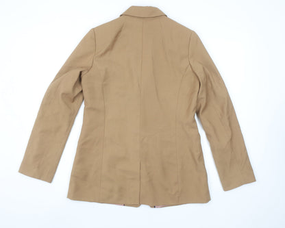 H&M Women's Brown Tailored Blazer Size 12 Regular Fit Two-Button Jacket