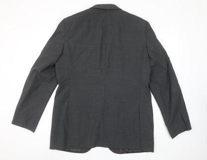 Marks and Spencer Men's Grey Wool Blend XL Long Suit Jacket