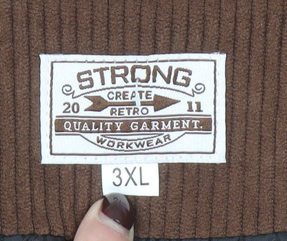 Strong Men's Brown Corduroy Waistcoat 3XL Retro Workwear Style
