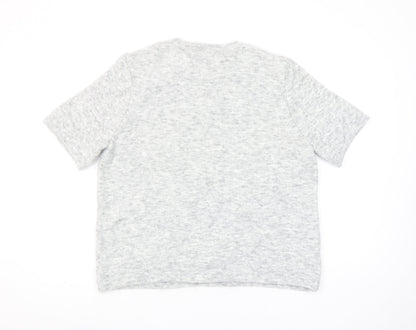 Marks and Spencer Women’s Grey Beaded Knit Short Sleeve Jumper Size L