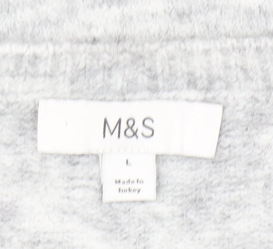 Marks and Spencer Women’s Grey Beaded Knit Short Sleeve Jumper Size L