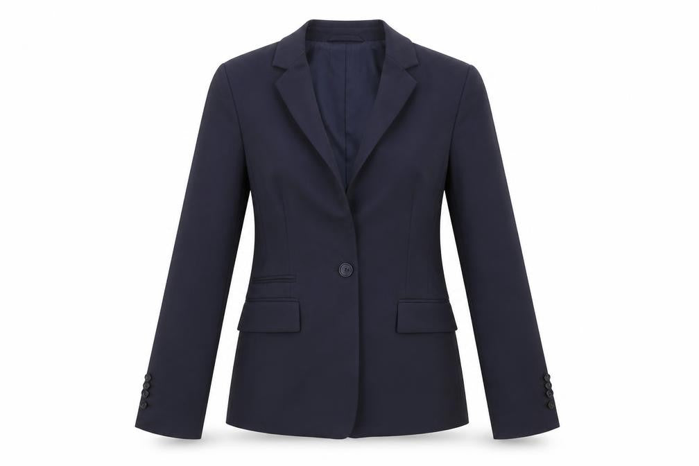 JOOP! Women's Blue Wool Blend Slim Fit Single-Breasted Blazer Size 8