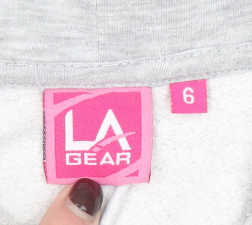 LA Gear Womens Grey Pullover Hoodie Size 6 Classic Fit