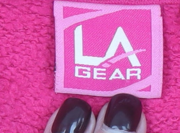LA Gear Women’s Pink Pullover Hoodie Size 8 Polyester Cotton